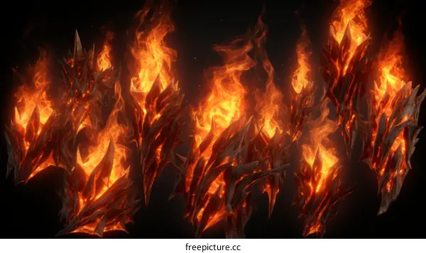 Fantasy fire and ice magic elements