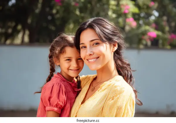 Happy Mother and Daughter Outdoor Portrait