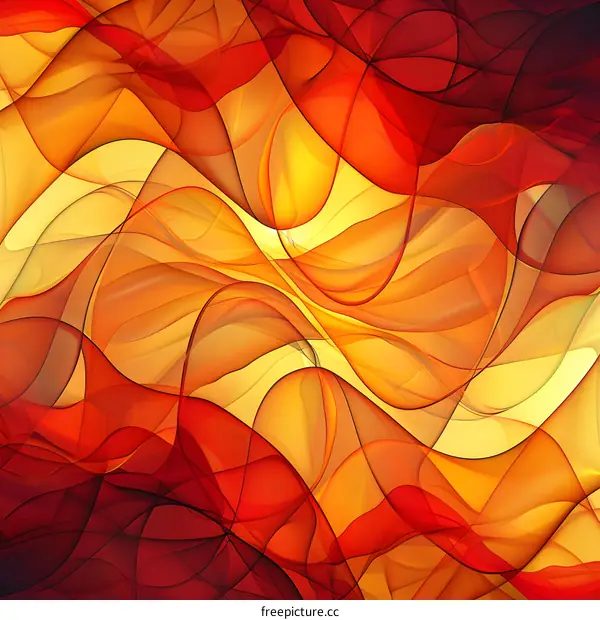 Abstract red orange yellow waves background