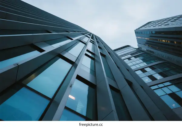 Modern Glass Skyscrapers in Urban Setting