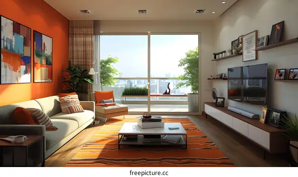 A modern and minimalist living room