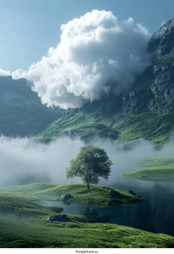 Lonely Tree in Majestic Nature