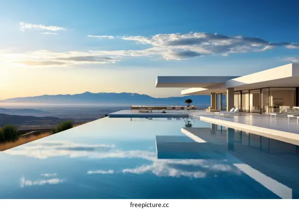 Modern villa with infinity pool and stunning mountain views