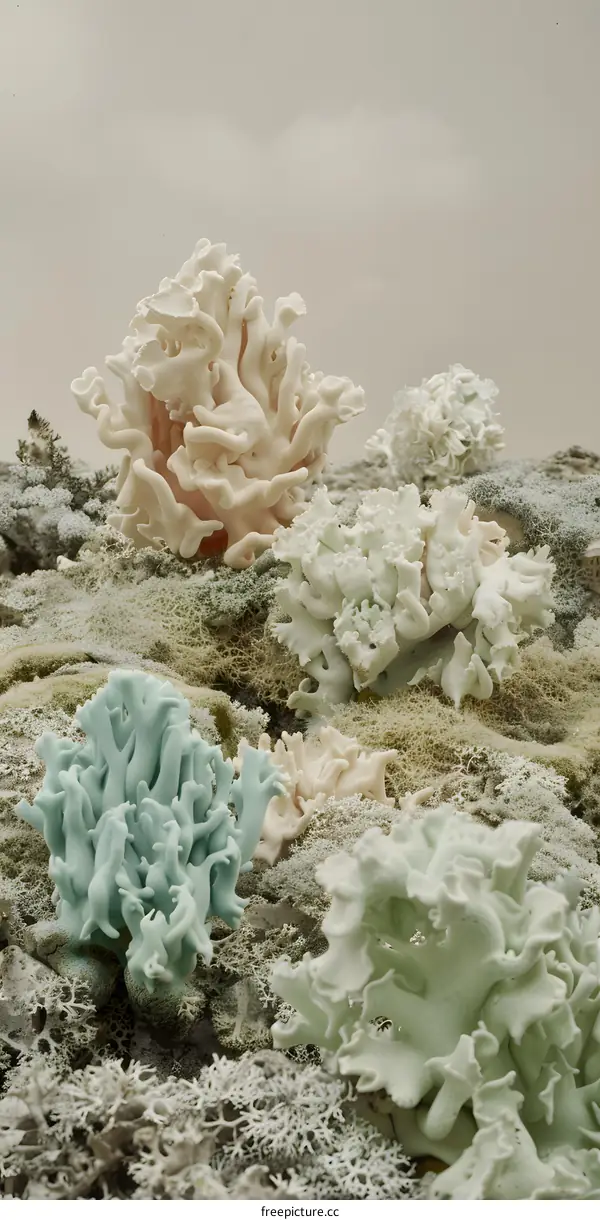 Close Up of Coral Reefs with Different Colors