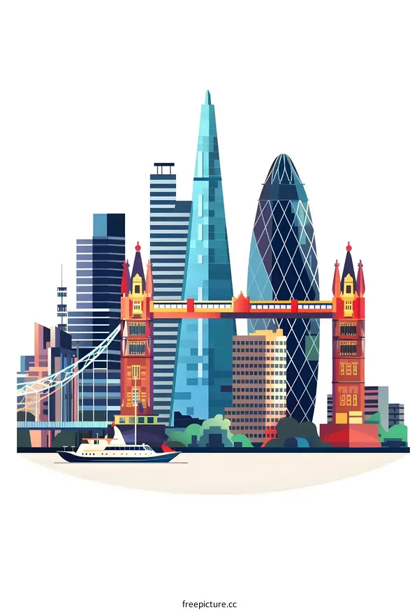 London Skyline with Tower Bridge and Shard