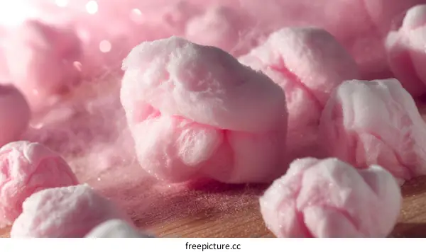 Close-up of pink cotton candy