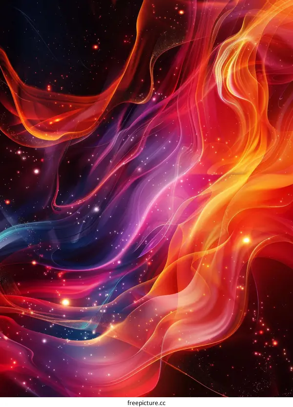 Abstract Colorful Flowing Lines Background
