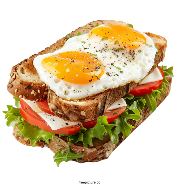 [Transparent Background PNG]Fried eggs sandwich