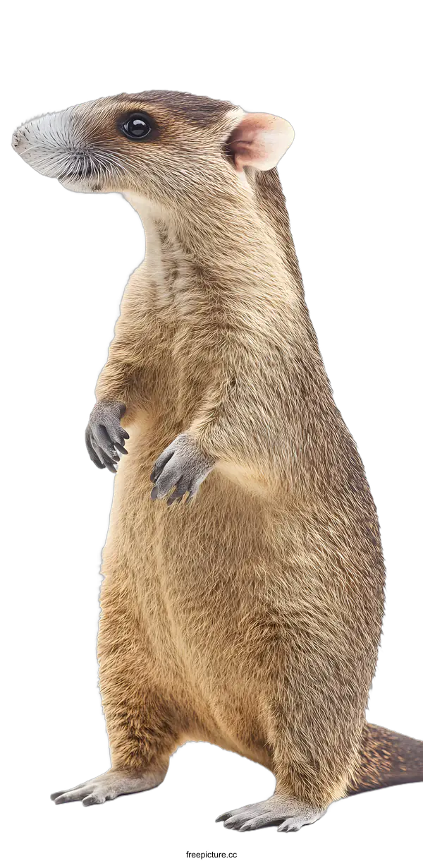 [Transparent Background PNG]Brown and White  Animal With Long Snout Standing on White Background