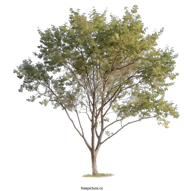 [Transparent Background PNG]Green Tree Isolated on White Background