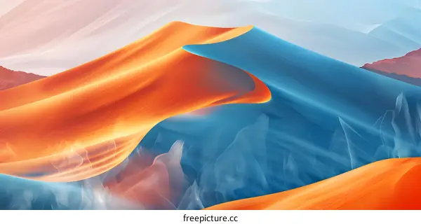 Abstract Desert Landscape With Swirling Sand Dunes