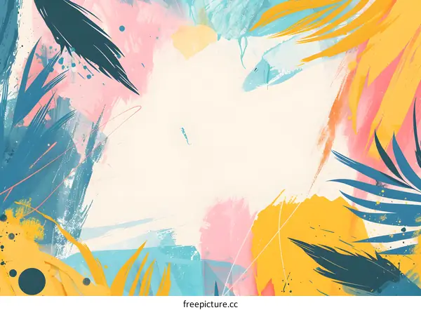 Abstract Colorful Background With Green Leaves