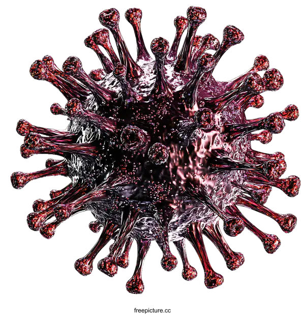 [Transparent Background PNG]3D Illustration of a Coronavirus