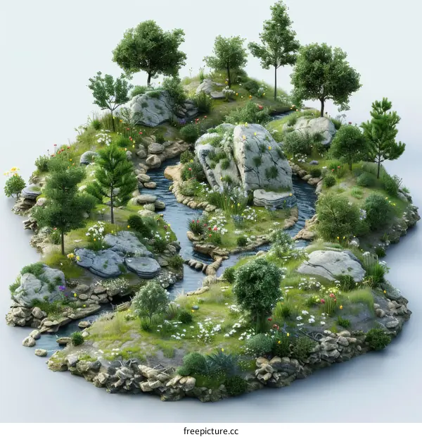 Small Islet in a River