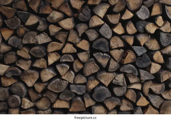 Stacked Firewood Texture Background