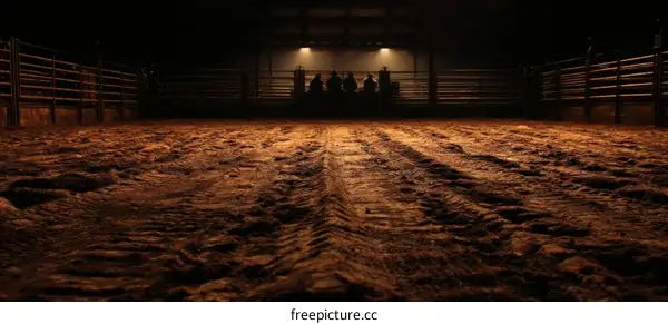 Nighttime Indoor Arena with Spectators