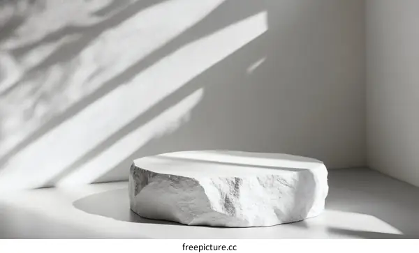 Minimalist White Stone Product Display
