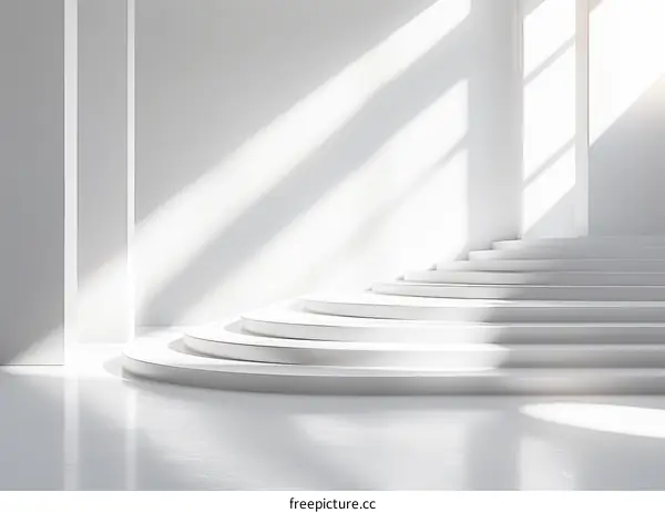 Minimal White Podium 3D Display