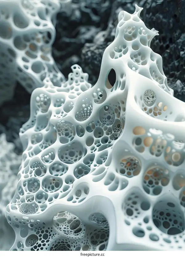 Bleached Coral Close-Up in Ocean