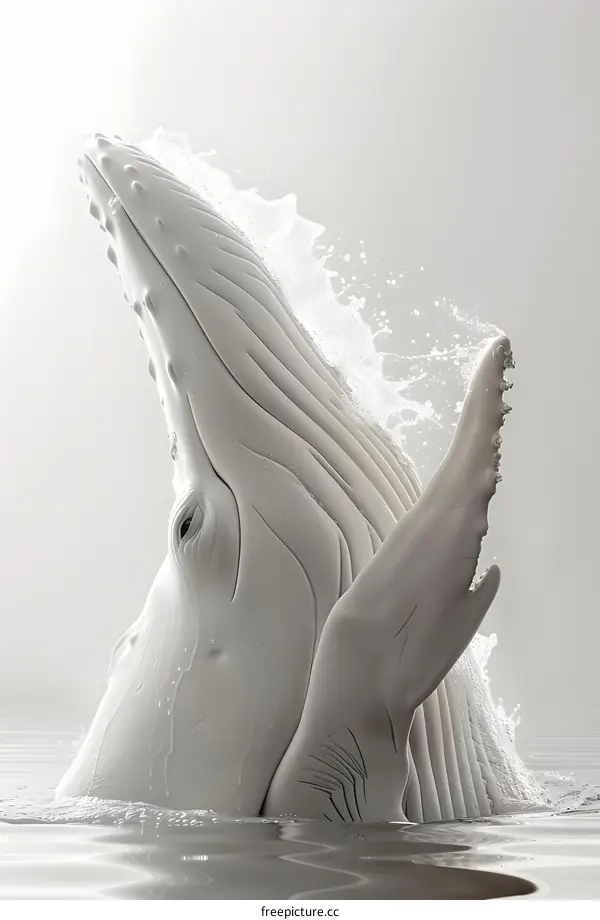 A surfacing humpback whale