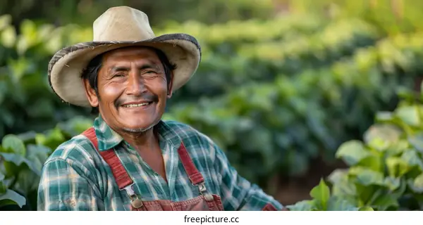Latin American Farmer Coffee Plantation Portrait