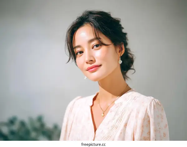 Asian woman portrait close up beauty shot