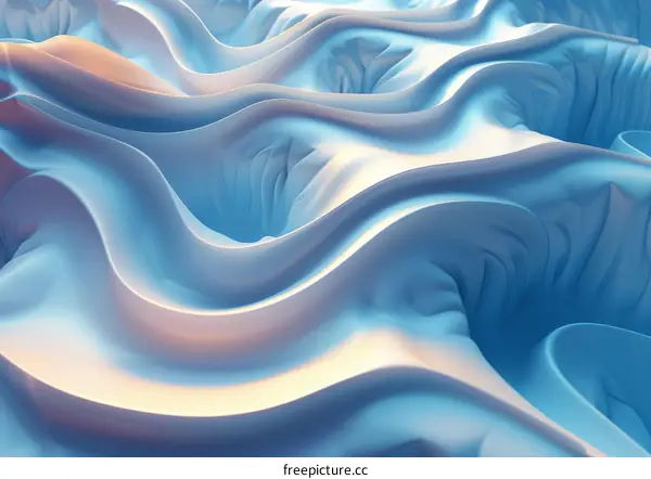 Blue and White Abstract Waves