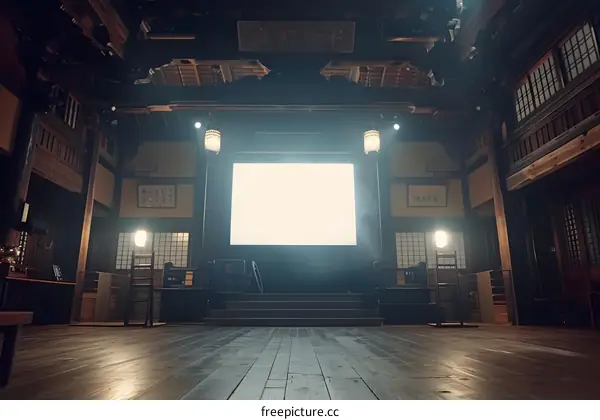Empty Stage In Traditional Japanese Architecture