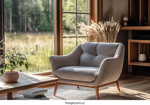 Modern Living Room with a Cozy Armchair