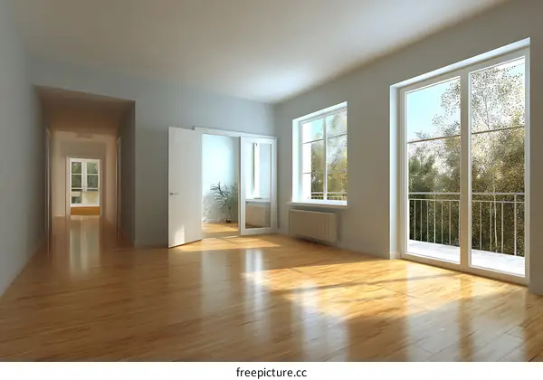 Empty Modern Apartment Interior Design