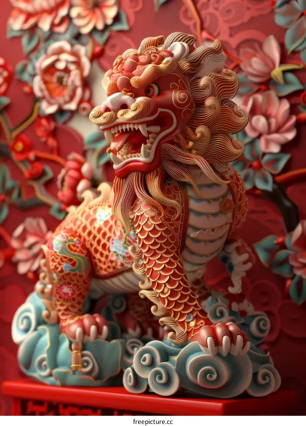 Auspicious Chinese Qilin Sculpture: Symbol of Luck and Prosperity