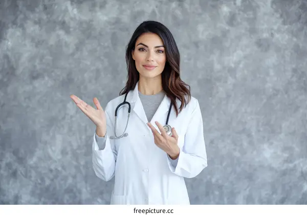 Female Doctor Presenting Healthcare Solutions