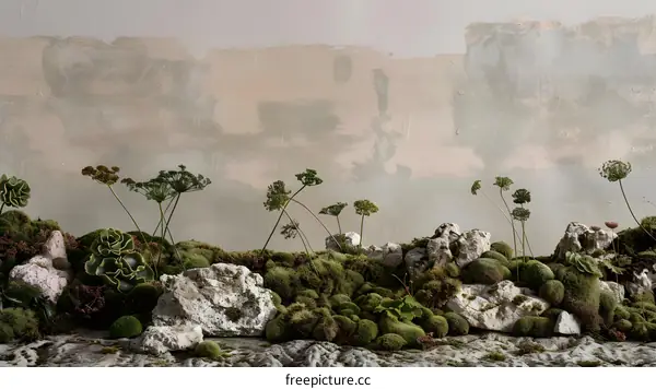 Abstract Nature Photography With Moss And Rocks