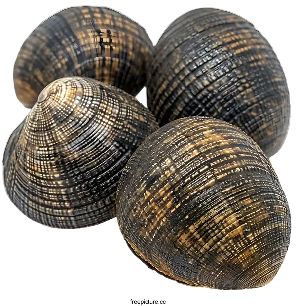 [Transparent Background PNG]Group of Zebra Mussel Shells