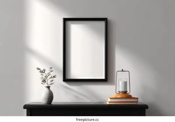 Modern Minimalist Interior Mockup with Empty Frame