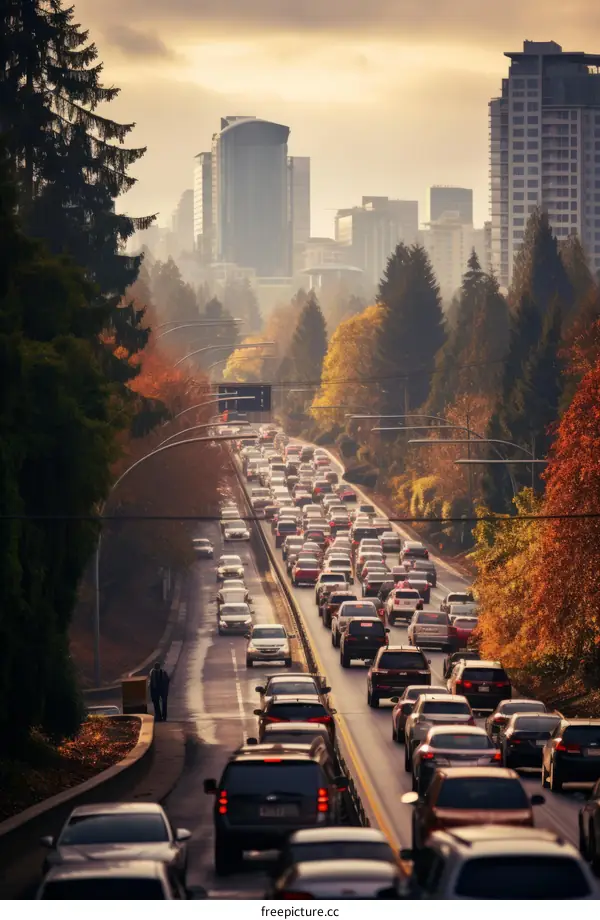 Vancouver Rush Hour Traffic Congestion
