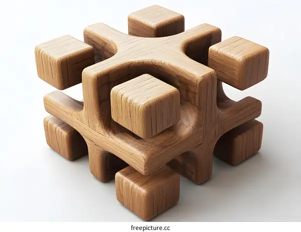 Wooden Abstract Geometric Shape Design