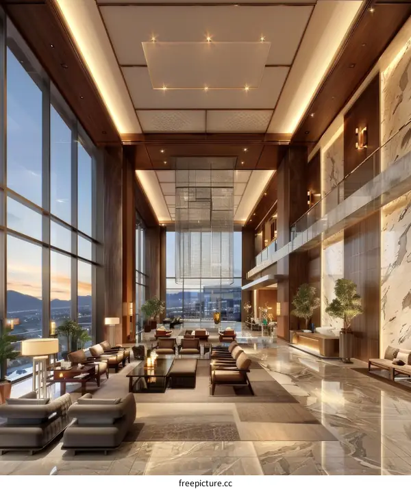 A Grand Luxurious Hotel Lobby