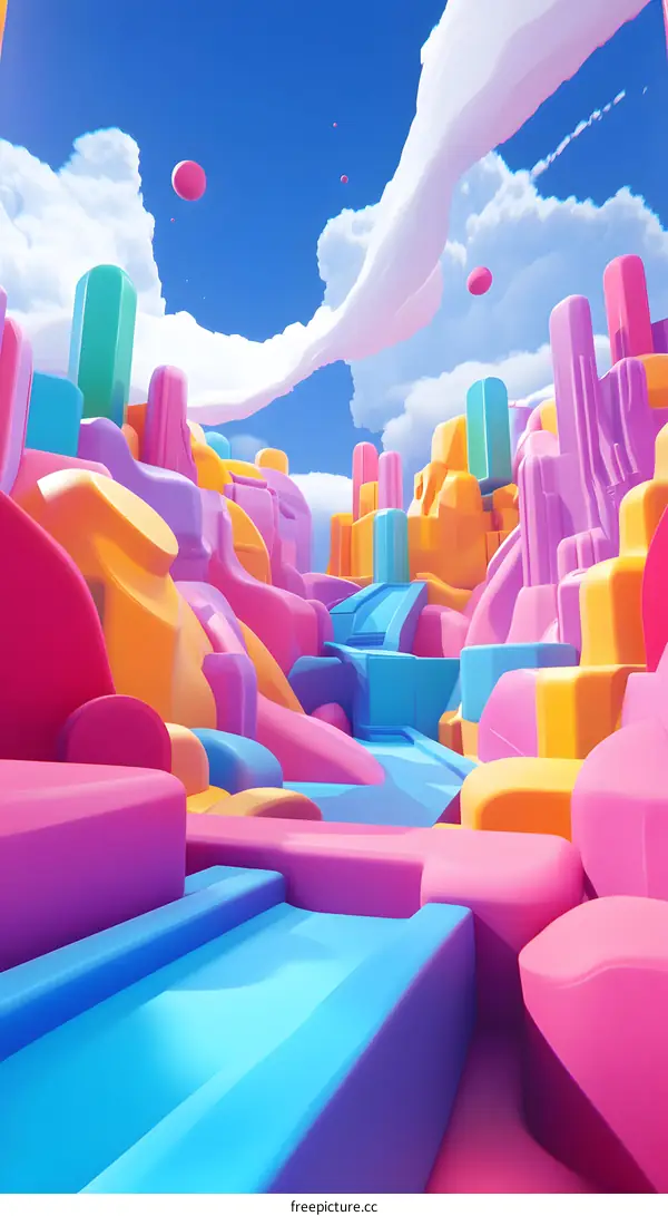 Abstract Colorful City Landscape Illustration