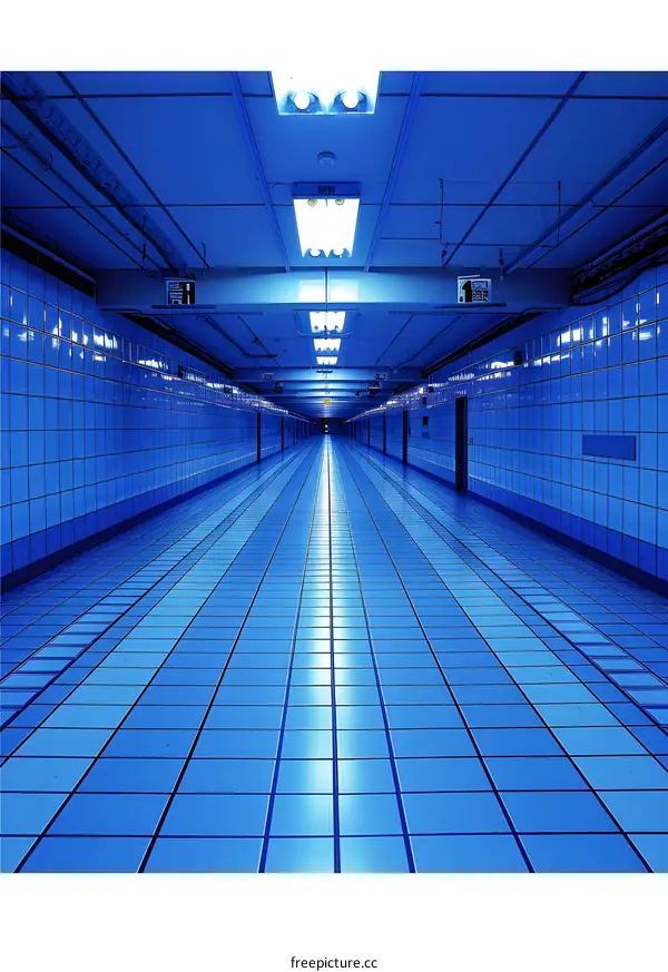 Blue Tiled Underground Tunnel Interior Design