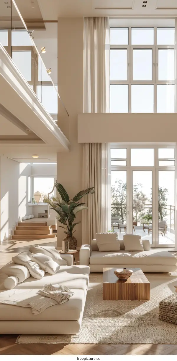 Modern Minimalist Beige Interior Design