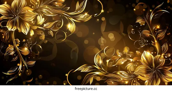 Golden floral background