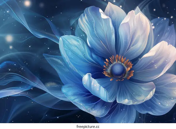 Blue Flower in Full Bloom