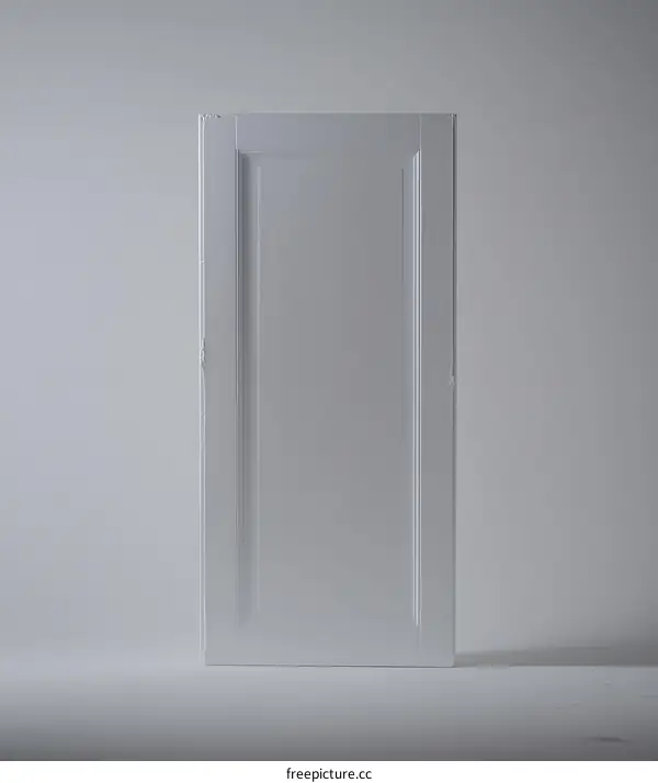 White Wooden Door on White Background