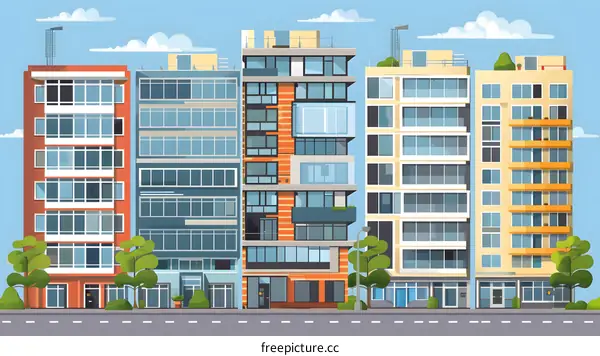 Modern Architecture Cityscape Illustration