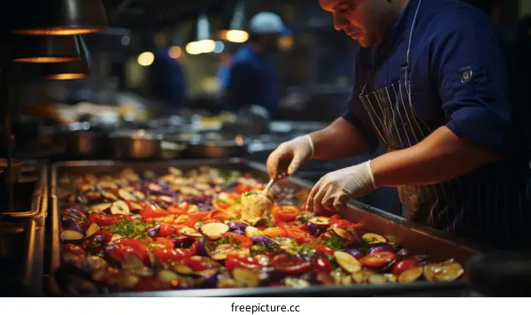 Middle Eastern chef preparing traditional food