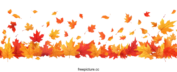 [Transparent Background PNG]Autumn Leaves Falling Background Design