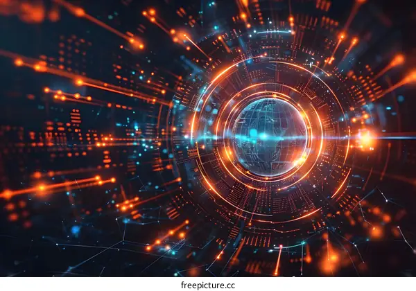 Abstract Globe With Digital Technology Background