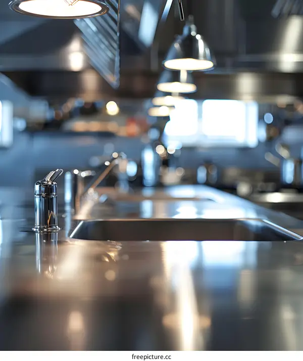 Stainless Steel Kitchen Sink With Faucet And Lights