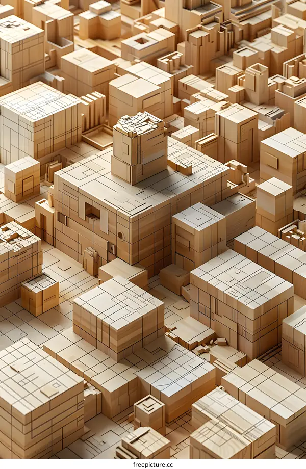 Wooden blocks abstract pattern